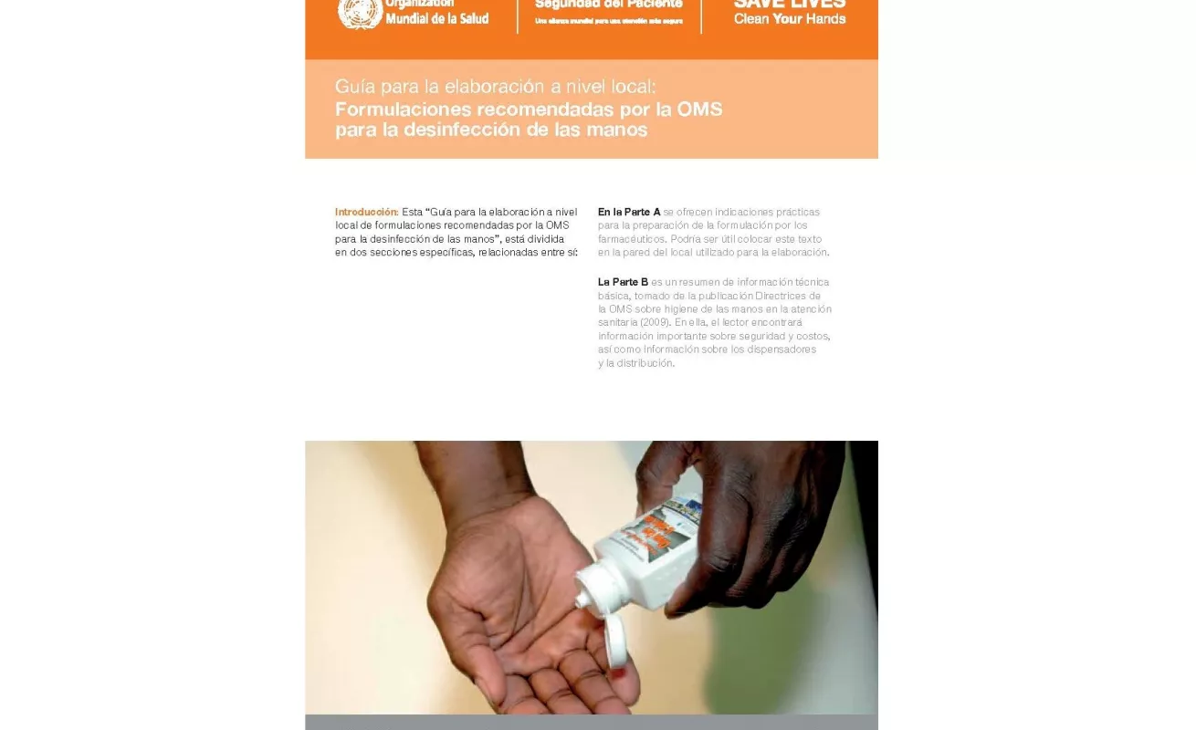 Fórmula para hacer gel alcoholado de la OMS (Imágenes)