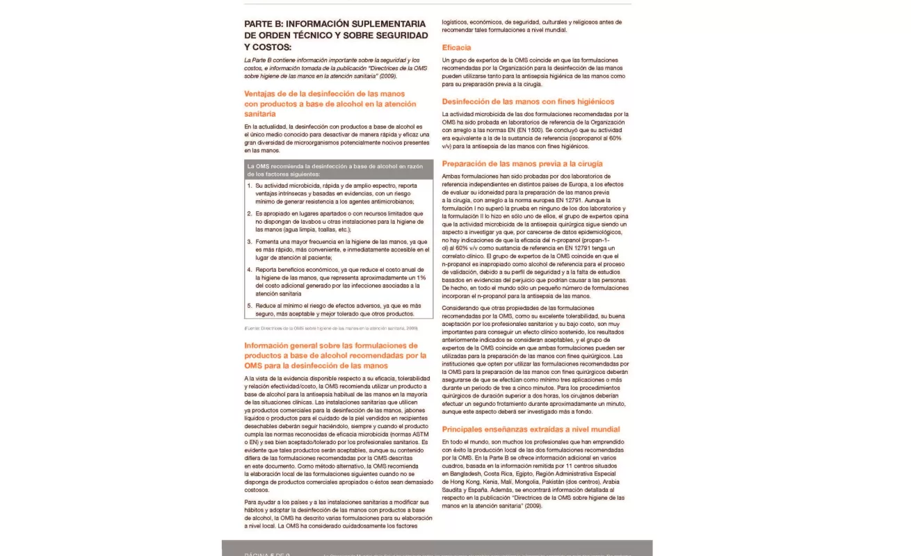 Fórmula para hacer gel alcoholado de la OMS (Imágenes)