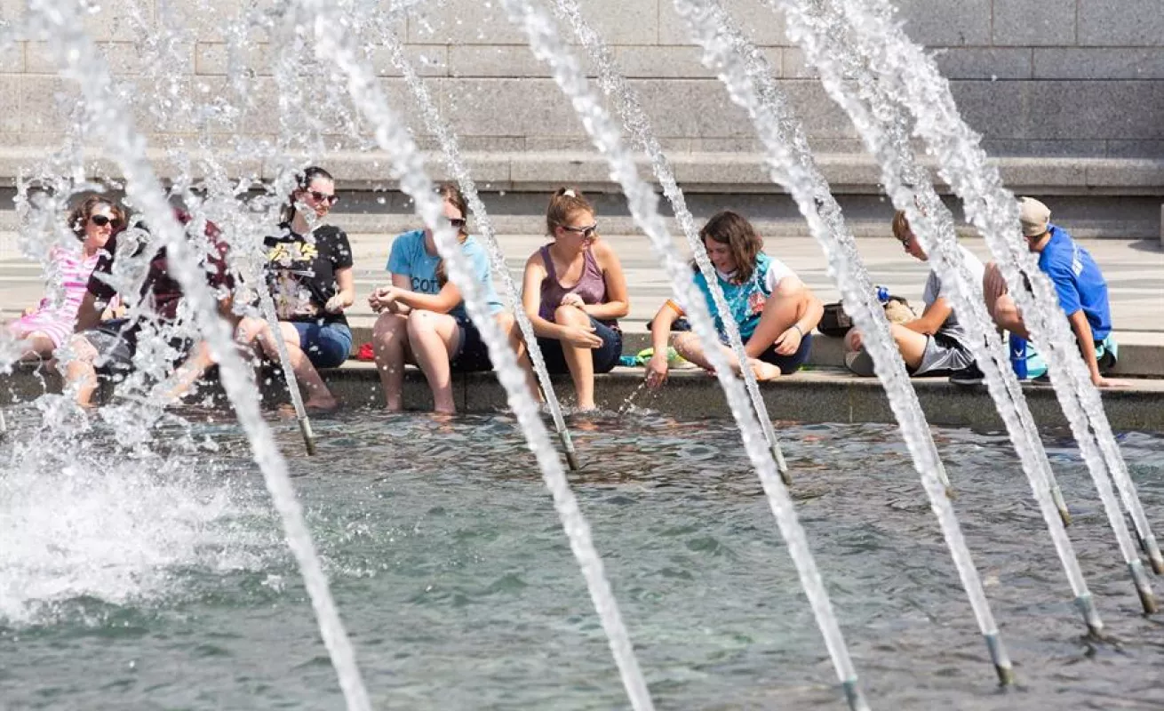 Un día caluroso en Washington D.C. en plena pandemia 