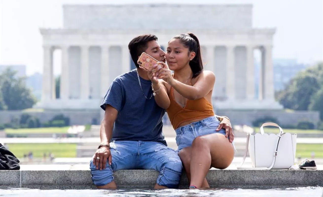 Un día caluroso en Washington D.C. en plena pandemia 