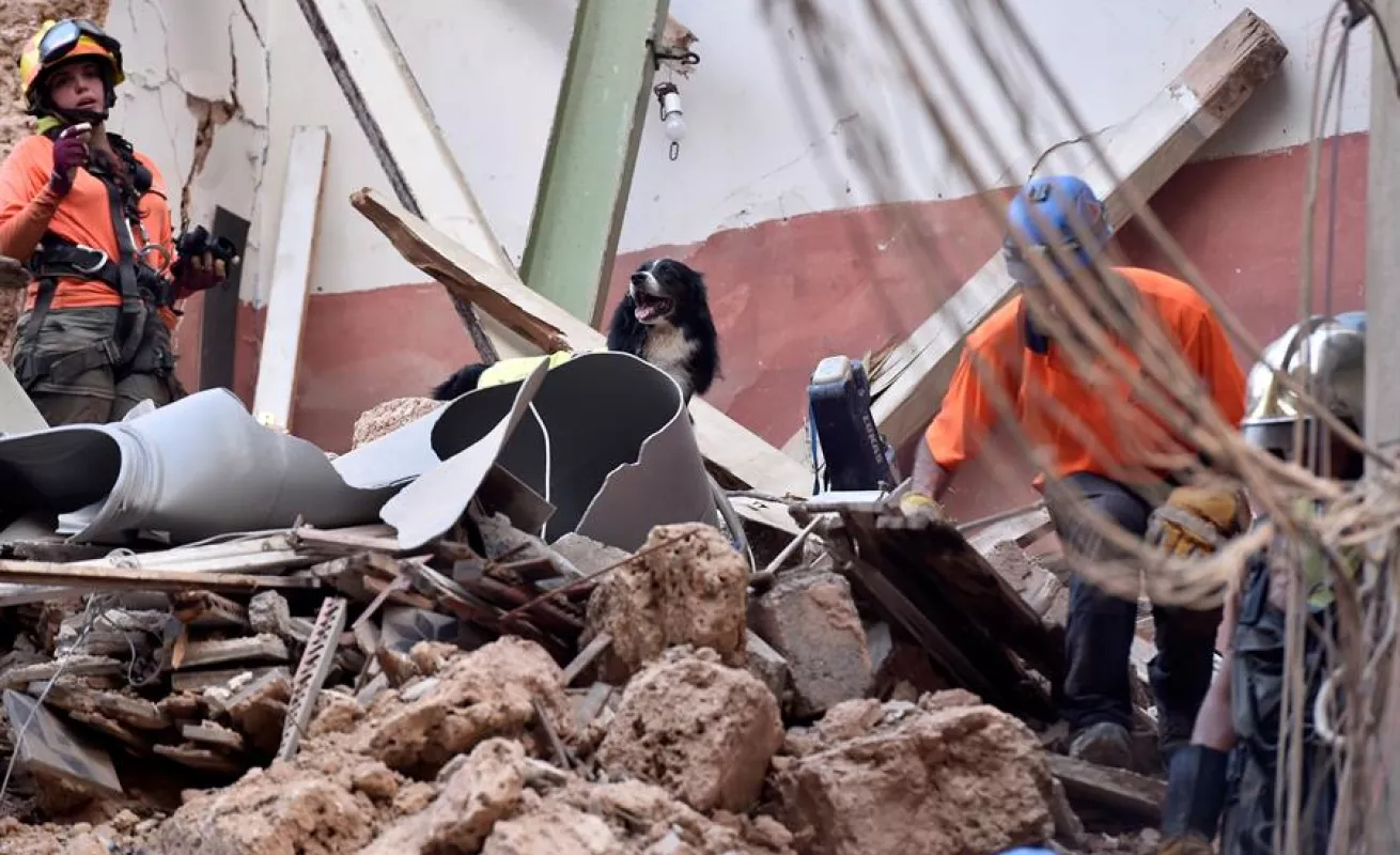Buscan posible sobreviviente bajo escombros de edificio que colapsó tras explosión en Beirut (Fotos)