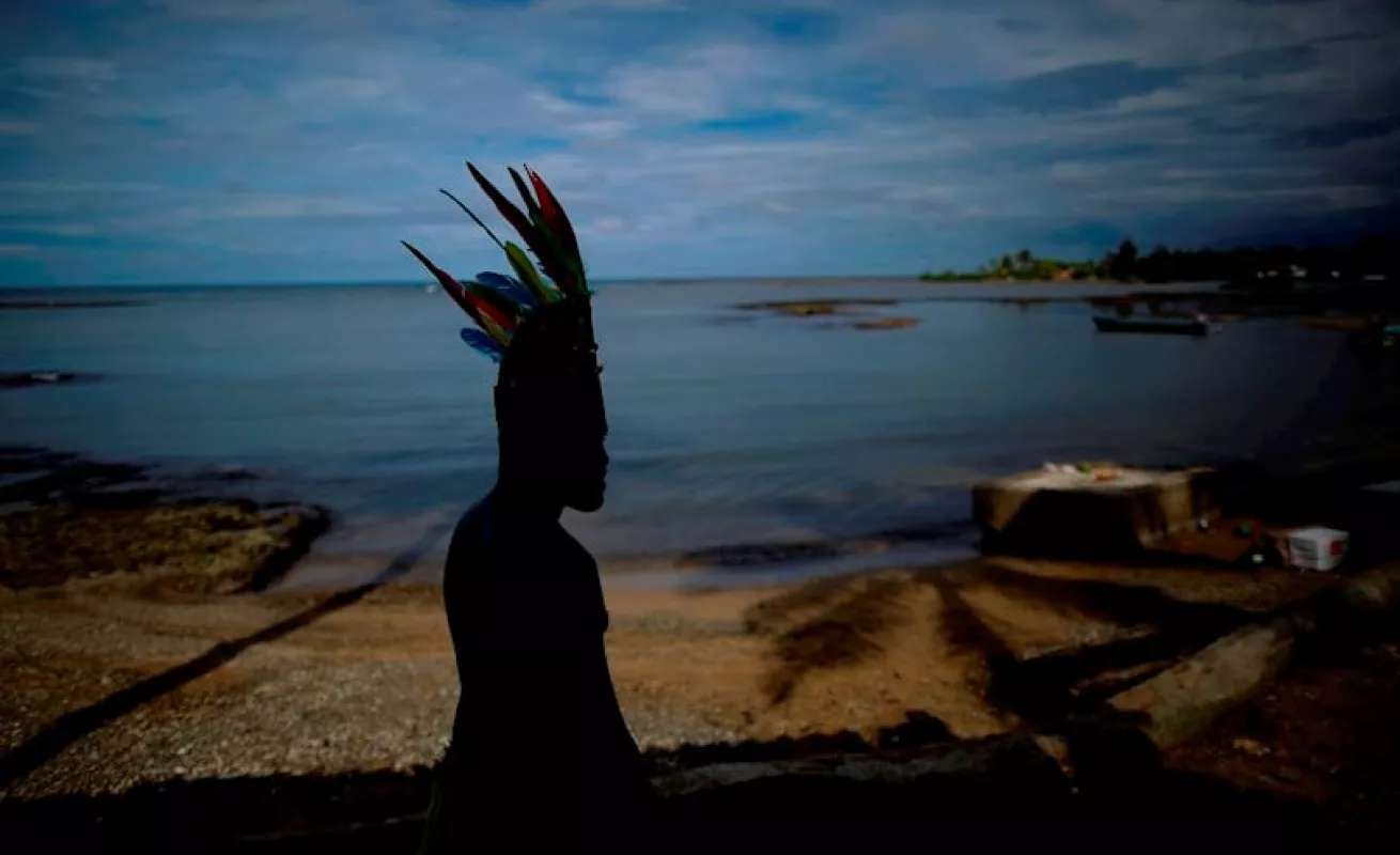 Un Cristóbal Colón muy nativo y de color moreno descubre América en Panamá (Fotos)
