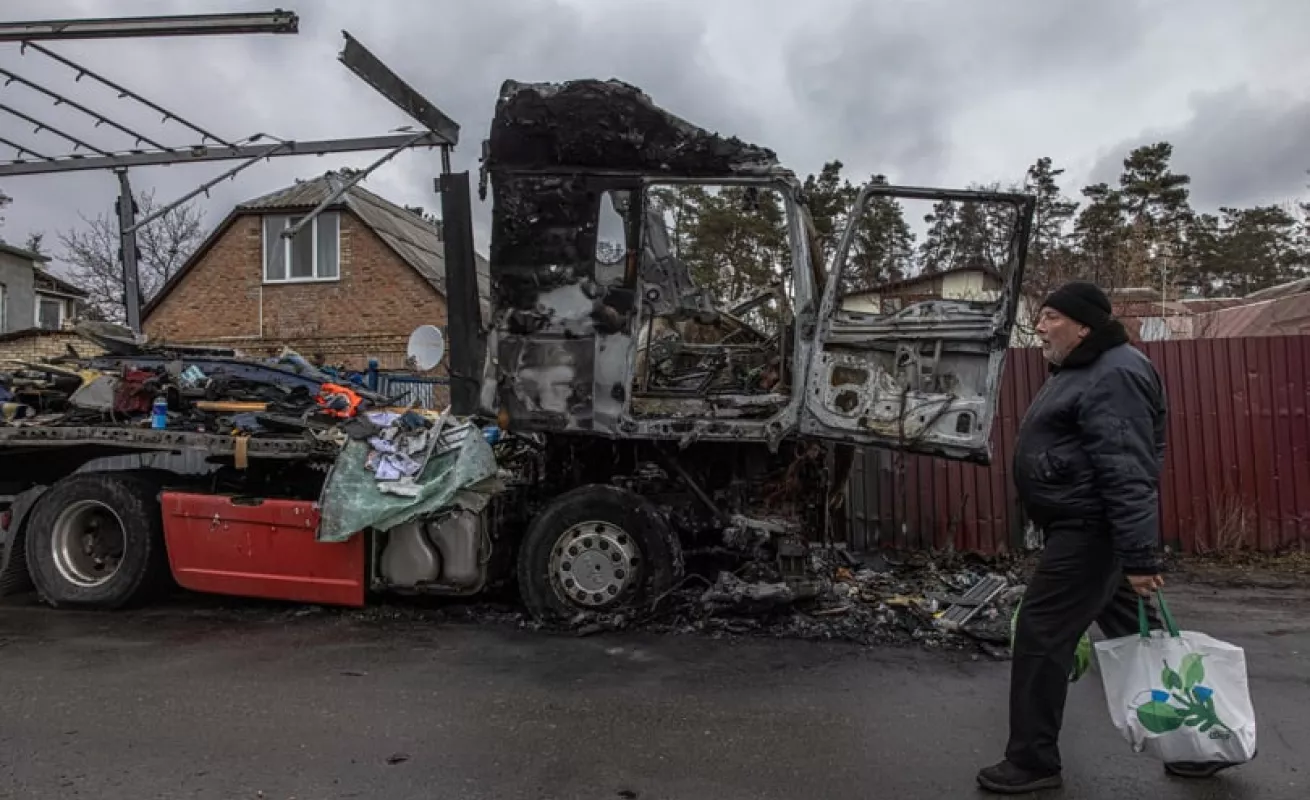 Devastación en la primera línea de los ataques rusos en Ucrania (Fotos)